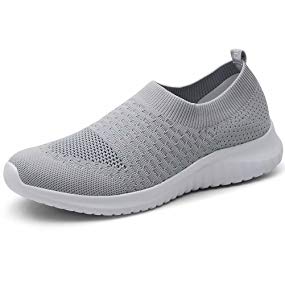 LANCROP Men's Lightweight Running Shoes - Breathable Mesh Slip On Athletic Walking Sneakers