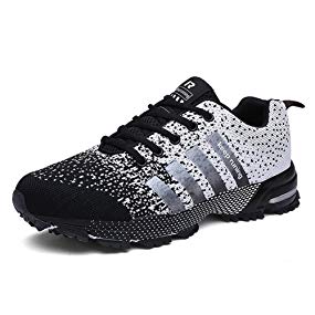 Topteck Men's Breathable Knit Athletic Shoes Womens Solf Lightweight Running Sneskers Outdoor Workout Gym Tennis